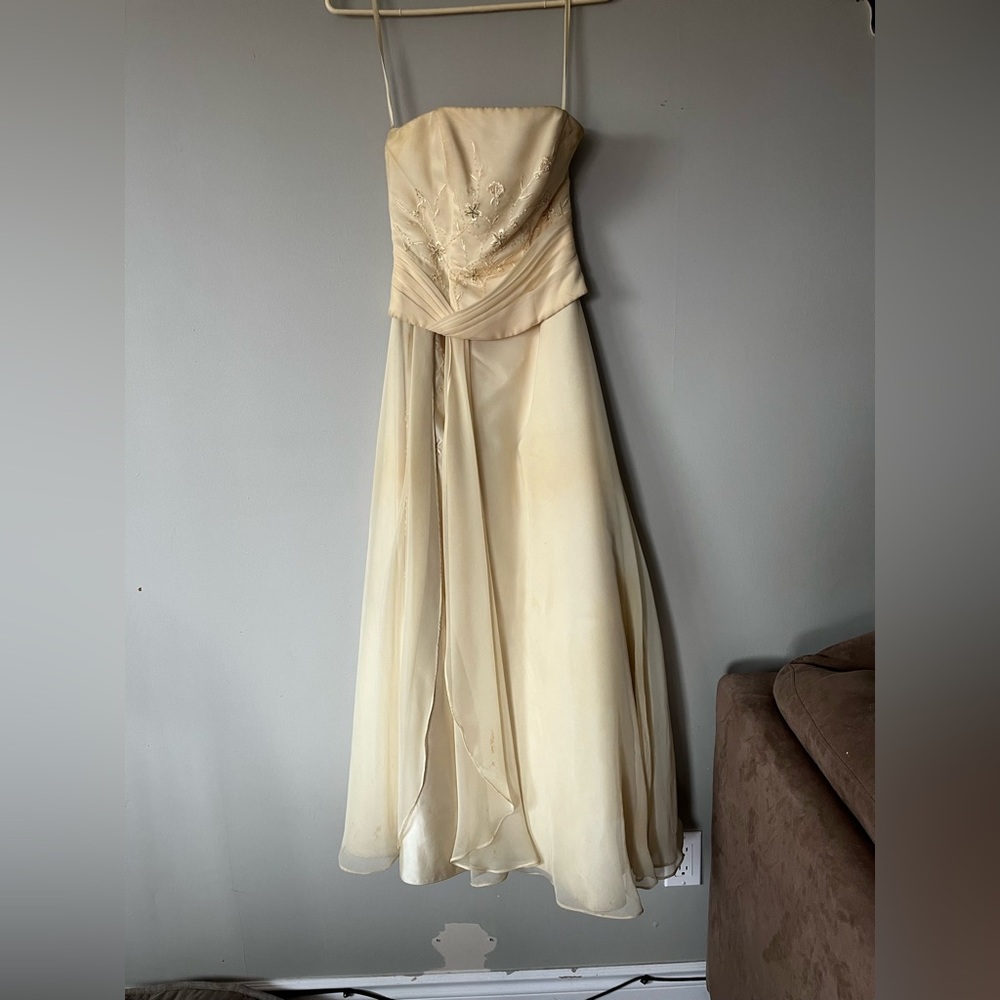 Pale Yellow Floor Length Gown